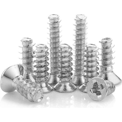 55pcs Cross Recessed Countersunk Head Self-tapping Screws 304 Stainless Steel M1.7 M2 M2.6 M3 M4 Flat Head Phillips Screw