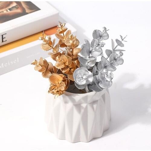 6Pc Artificial Golden Plant Bouquet Style Home Decoration Silk Fake Flowers Wedding Table Party Diy Handcraft Decor Cheap Flower