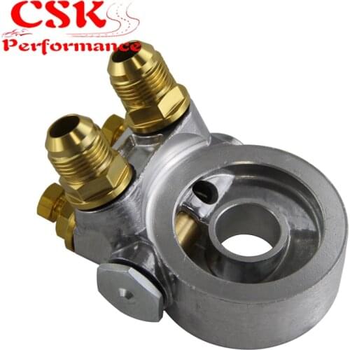 Aluminum AN10 Oil Filter Cooler Sandwich Plate Adapter Thermostat w/80 Deg 176 F