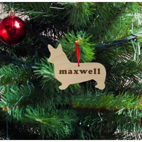 Australian Shepherd Silhouette Wood Ornament, Christmas Gift, Holiday Gift, Custom Engraved, Dog Pet Ornament