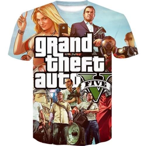 Grand Theft Auto Game GTA 5 Boys' clothes Summer 3D T Shirts Cool Children TShirt Colorful Print T-shirt in Tee Funny 2021 New