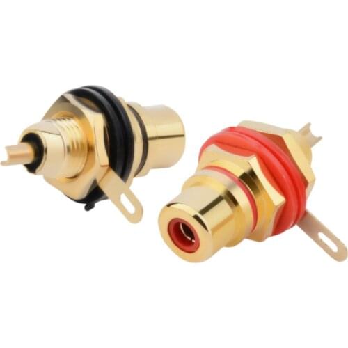 Speaker Connector RCA Female Audio Socket Adapter Solder Cup Bulkhead With NUT Terminal Board RCA Jack Panel Mount Chassis