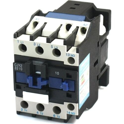 AC Contactor 35mm Din Rail 32A CJX2-3210 3 Phase Motor Controller 3P 1NO 24V 36V 220V 380V Coil Volt Contacts Relay LC1D32
