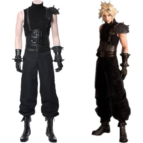 In Stock) Final Fantasy VII 7 Cosplay Cloud Strife Cosplay Costume Outfit Uniform Full Suit Halloween Party Costumes