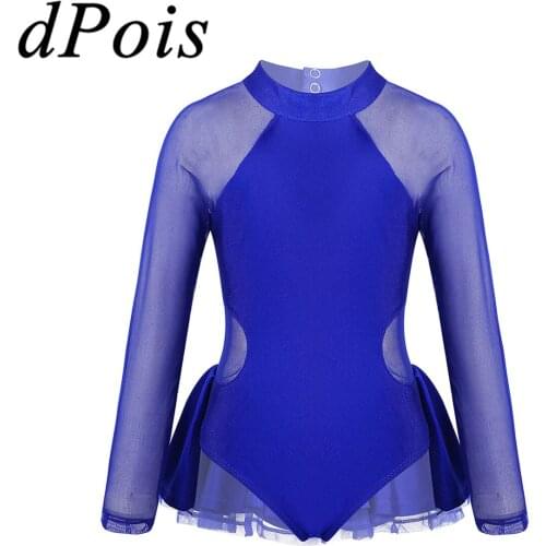 Lyrical Praise Ballet Dance Leotard Bodysuit Jumpsuit For Kids Girls Ballerina Mesh Tutu Open Back Ruffle Dancing Skirt Costume