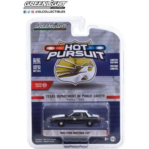 GreenLight 1:64 1982 Ford Mustang SSP alloy model Car Diecast Metal Toys Birthday Gift For Kids Boy