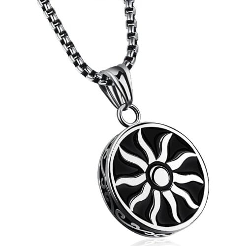 FATE LOVE 316L Stainless Steel Men Necklace Vintage V Mask Pendant Necklace Men Jewelry Punk Style Chain GX1130