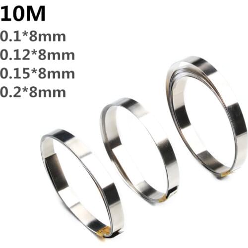 10M 8mm x 0.1/0.12/0.15 Nickel Strip Tape For Li 18650 Battery Spot Welding Compatible For Spot Welder Machine