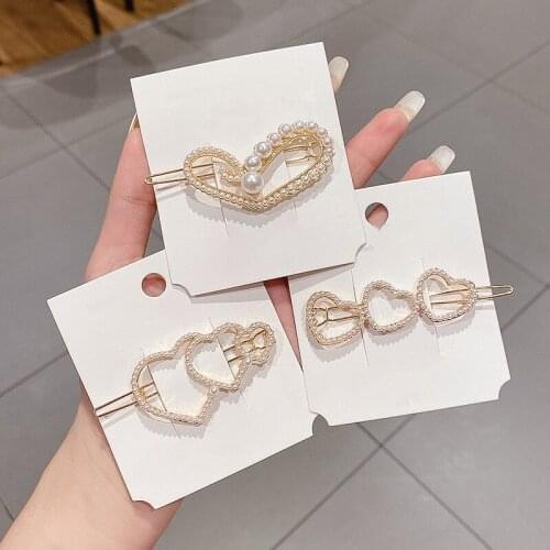 The New Listing Pearl Clip Headdress Hairpin Top Bangs Broken Side Hair Accessories for Women 1PC