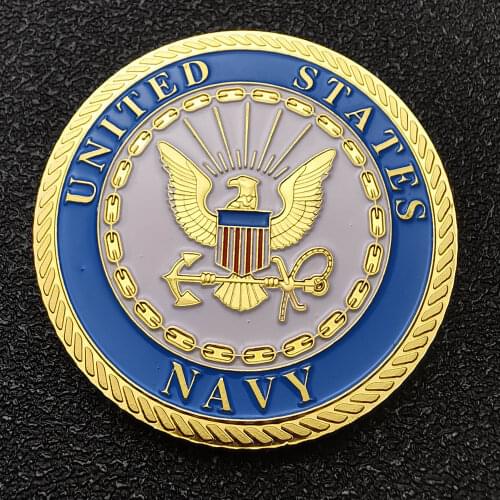 US Department Of The Navy Commemorative Gold Plated Coin UNITED STATES NAVY Army Fan Collectible Gifts