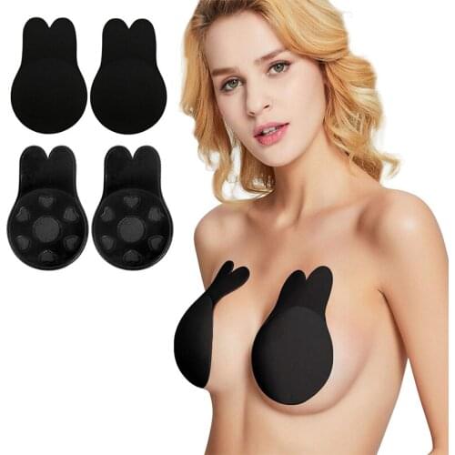 Sexy Rabbit Bra Strapless Breast Lift Up Tape Adhesive Bras For Women Silicone Invisible Push Up Bra Sticky Wireless Bralette