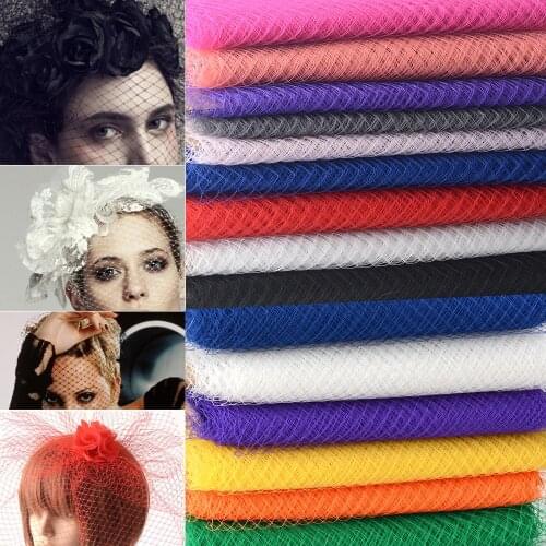 10" Width Birdcage Veil Netting Mesh Wedding Party Millinery Performance Fascinator Hat DIY Accessory