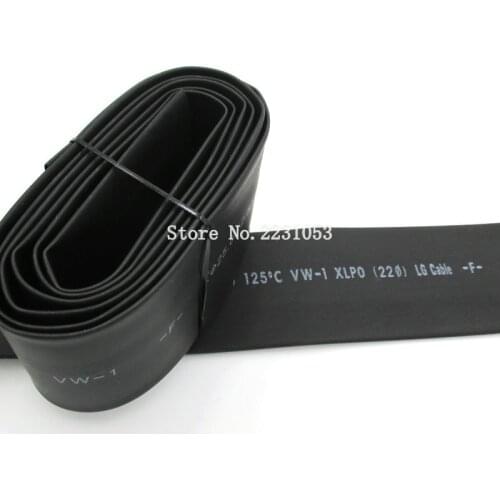 1 Meter 22mm Heat Shrink Heatshrink Heat Shrinkable Tubing Tube Sleeving Wrap Wire Black Color