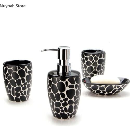 Bathroom Decoration Accessories Nordic Light Luxury Ceramic Brushing Cup Soap Dispenser Toothbrush Holder Bathroom Supplies