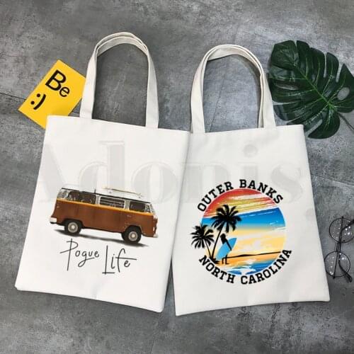 Outer Banks Pogue Life Hipster Print Shopping Bags Girls Fashion Casual Package Hand Bag