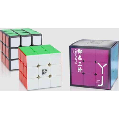 Yongjun Yulong 2M 3x3x3 Magnetic Cube Twisty Puzzle Toy Colorful Stickerless Puzzles For Children Toys Sticker Stickerless Cube