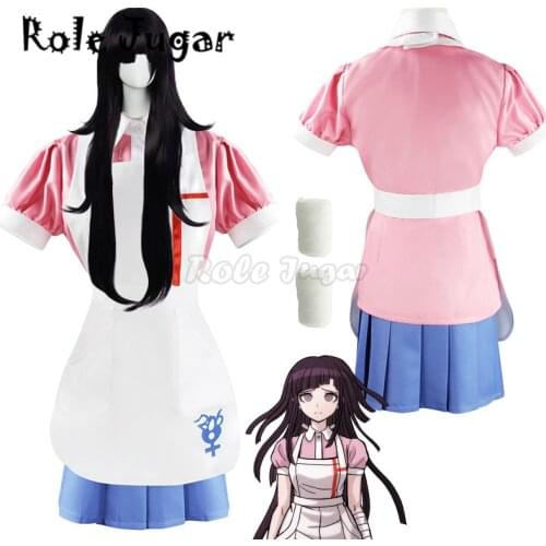 Danganronpa Mikan Tsumiki Cosplay Costume Halloween Carnival Ultimate Nurse Dangan Ronpa 2 Funny Costume Maid Uniform For Women