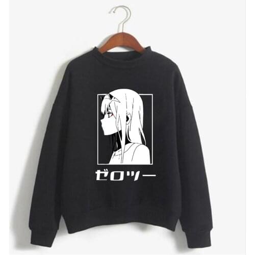 Anime Darling In The Franxx Sweatshirts Women O-Neck Zero Two Sweatshirts Women Turtleneck Kpop girls Casual Clothes