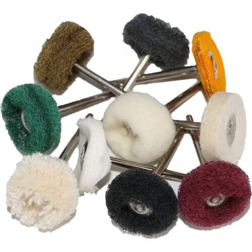 1inch 10Pcs Rotary Brush Sanding Polishing Buffing Grinding Wheel Brush for Rotary Tools 25mm Round Wool Felt Accessories