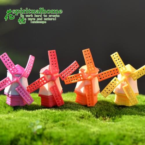 1PC Windmill House Mini Craft Miniature Fairy Garden Home Decoration Houses Micro Landscaping Decor DIY Accessories