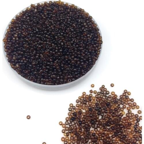 16g 1000pcs 2mm 12/0 Brown Transparent Round Loose Spacer Beads Cezch Glass Seed Beads Handmade Jewelry Making DIY Garment Bead