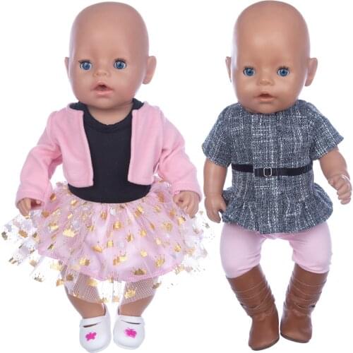 2021 Fashion Doll Clothes Fit 17 inch 43cm Doll Clothes Born Baby Suit For Baby Birthday Fistival Gift