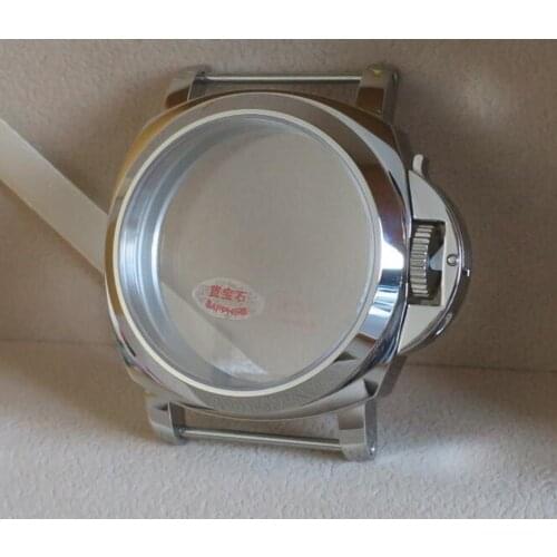 44mm Sapphire crystal 316L Stainless steel watch cases fit ETA 6497/6498 Mechanical Hand Wind movement ETA6497 case ETA6498 case