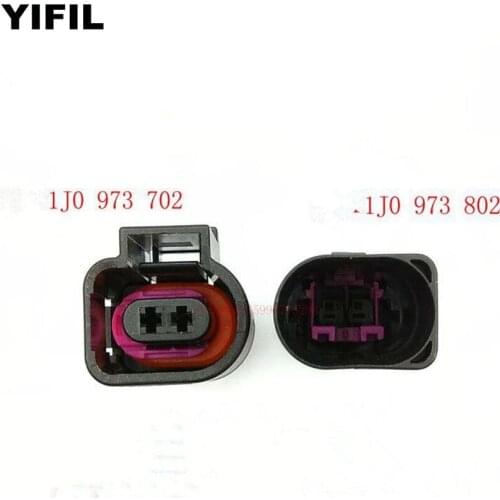 5sets/lot 2 Pin/Way 1.5mm Male Female Plug Socket Housing Connector Repair Kit For AUDI VW Skoda VAG 1J0973702 1J0973802