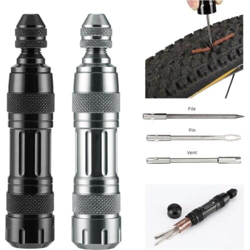 5pcs Bicycle Tire Repair Rubber Strip Bicycle Tire Repair Drill For MTB Road Bike Tubeless Mending Tool Simple Set