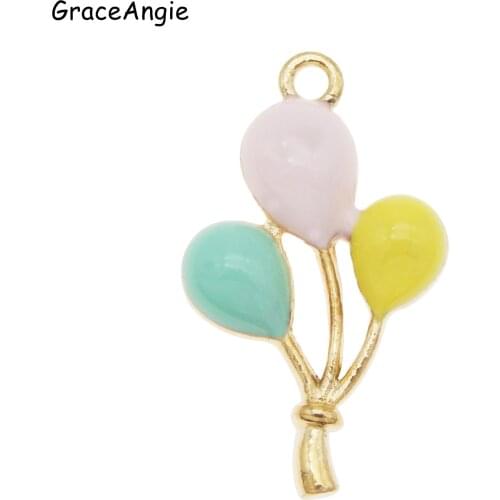 6pcs Balloon Charms Princess Party Jewelry Accessories Necklace Earrings Cartoon baby girls christmas craft Colorful Pendant