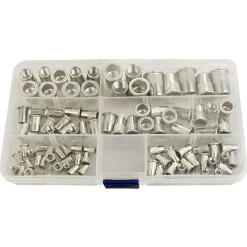 93Pcs Stainless Steel Rivet Nut Insert Nut Nut KIT M3 M4 M5 M6 M8 M10 Rivet Nut Vertical Grain Rivet Nut