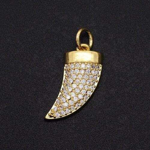 9x16mm CZ Zircon DIY Jewelry Horn Charm Pendant Wholesale Jewellery Accessories Top Quality Fashion Jewellery Pendants