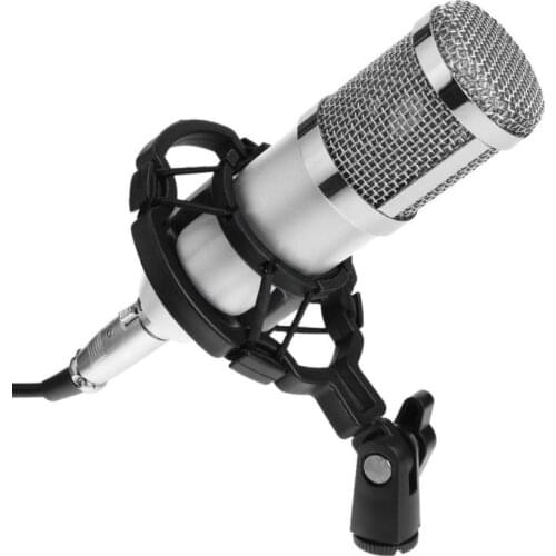 ALLOYSEED BM800 Dynamic Condenser Sound Recording wired Microphone Mic with Shock Mount for Radio Braodcasting Singing Live Show