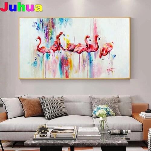Pink Flamingo diy Diamond Painting Full square/Round Drill animal bird diamond embroidery mosaic art home decor drop shppng