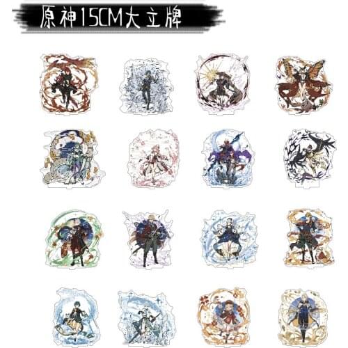 Anime Genshin Impact Barbara Gunnhildr Klee Raiden Shogun Acrylic Figure Stand Display Model Plate Cosplay Desktop Decor Toy