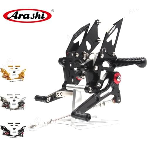 Arashi Adjustable Rider Rear Footrest For KAWASAKI NINJA 250R 2008 - 2012 CNC Foot Pegs Rear Sets 250 R 2009 2010 2011 10 11 12