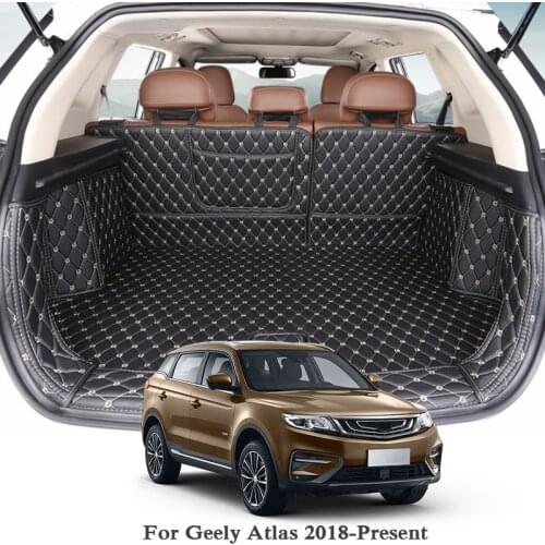 For Geely Atlas Low/High Mach 2018 2019 Car Floor Mat Leather Tray Carpet Cargo Liner Custom Auto Trunk Mat Carpet Internal Mats