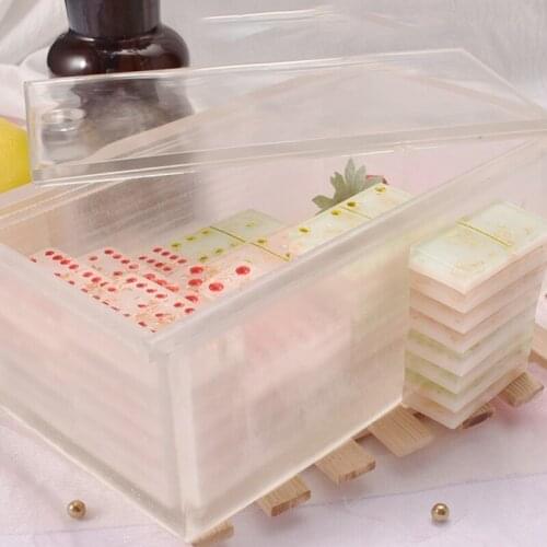 Dominoes Box with Lid Epoxy Resin Mold Chess Tissues Napkin Storage Case Silicone Mould DIY Crafts Jewelry Holder Casting