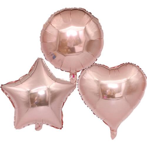 18inch Foil Round /Heart / Star Shape Balloons Rose Golden Birthday Wedding Engagement Party Decor Globo Kids Ball Supplies