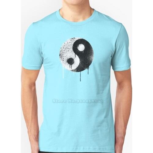 Yin Yang Spray Painted New Trend T-Shirt Men Summer High Quality Cotton T-Shirt Tops Balance Graffiti Revolution R Evolution