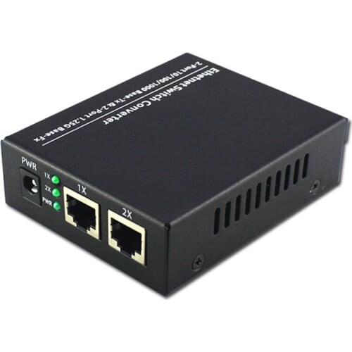 2SFP2E Gigabit Ethernet Switch Ethernet Fiber 2X1.25G SFP Fiber Port & 2X10/100/1000M UPT Gigabit Fiber Switch US Plug