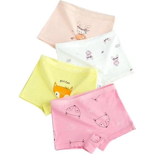 Pink Cotton Girls Underwear Brifes Cartoon Stretchy Girls Underpants Panties Girls Clothes for 3 4 6 8 10 12 Years Old 173001