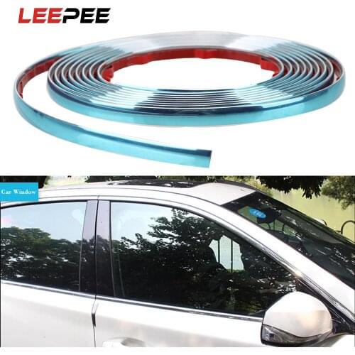 LEEPEE Car Side Door Chrome Decoration Strip Self Adhesive Styling Mouldings Silver Car Rearview Mirror Bumper Protector Tape