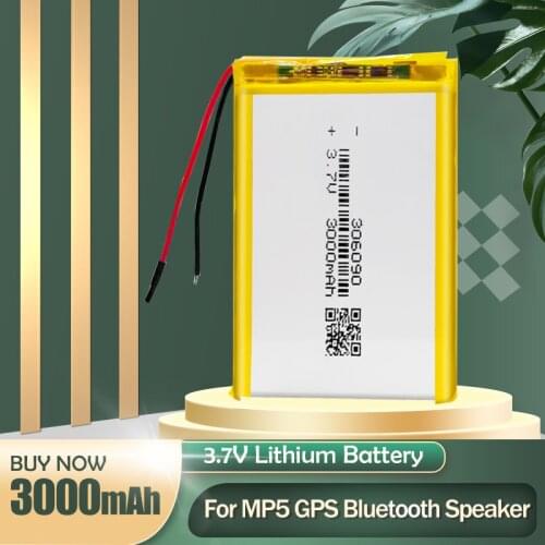 306090 3.7V 3000mAh Rechargeable Lithium Polymer Battery For Power Bank Tablet Notebook LED Lamps GPS Locator Bluetooth Speaker