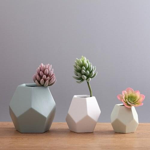 New ceramic modern home decor fashion creative geometry style bedroom ceramic flowers vase home ornaments wedding gift crafts