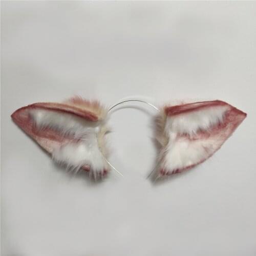 The New Arknights cos Suzuran Simulation animal ears hand made stuffed animal ears fox headband cosplay LL 2021