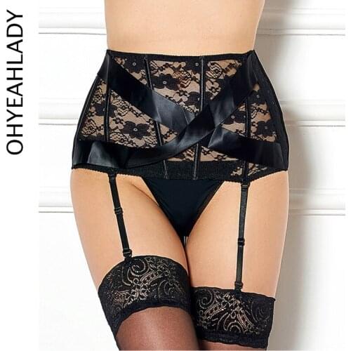 Comeondear Plus Size Women Garter Belt Wedding Lingerie PJ5080 Sheer Lace Garter Belt Set Stockings Suspender Woman Underwear
