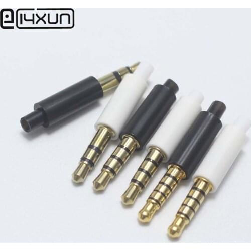 2pcs 3.5mm 3pole 4pole 5pole Stereo Headset Jack Plug with Tail and White / Black Housing Headphone Connector for OD4mmCable