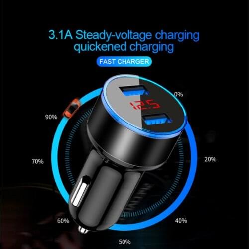 Car Styling 3.1A Car Charger Dual USB Fast Charging QC3.0 Phone Charger Car Adapter For iPhone 11 For Xiaomi For Huawei Charging