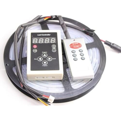 5M 12V 6803 IC Dream Color RGB LED Strip 5050 SMD 30LED/m IP66 Waterproof Chasing Magic Color Tape + 133 Program RF Controller